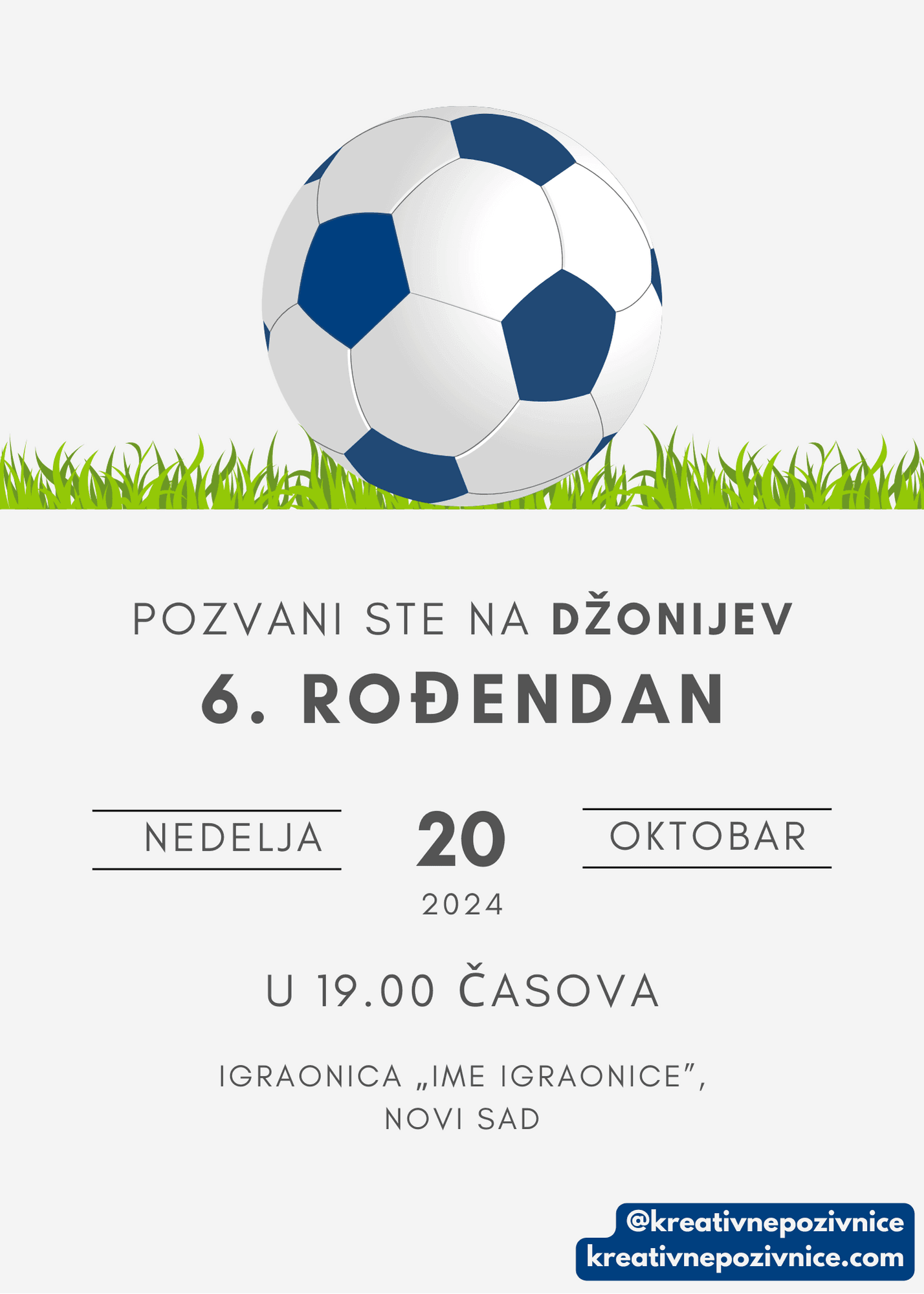 Pozivnica za rođendan s fudbalskom temom — Savršena za malog ljubitelja sporta